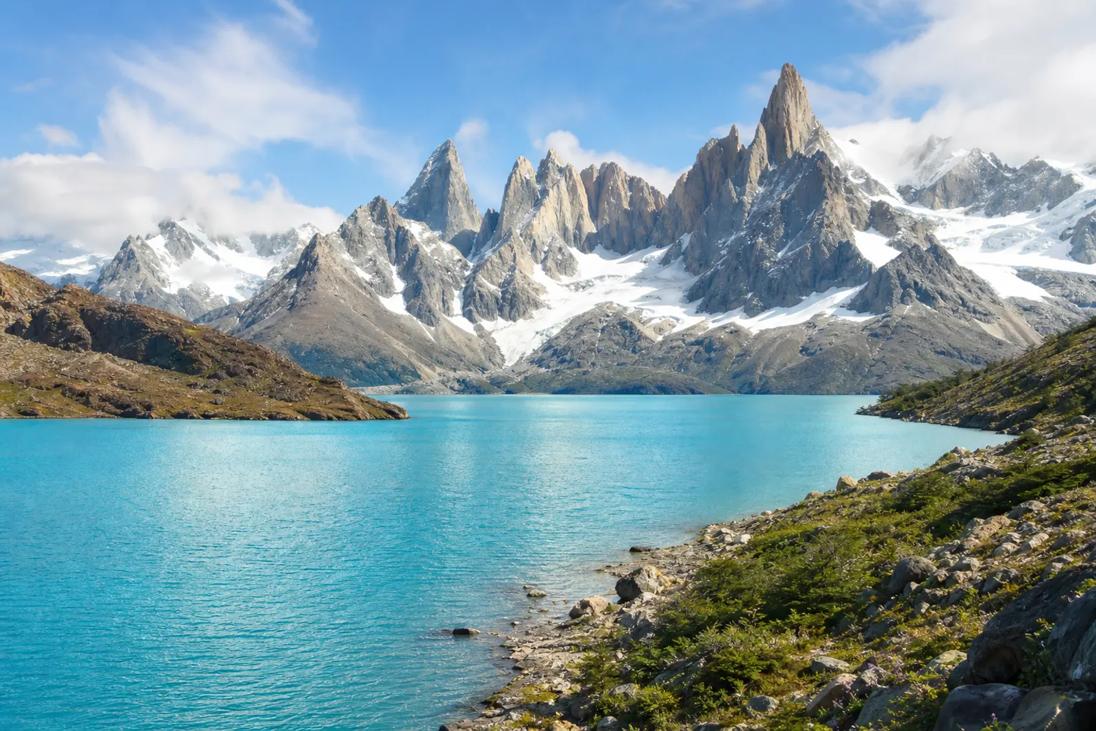 Gletschersee und Berge in Patagonien