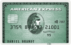 eine grüne Kreditkarte von American Express