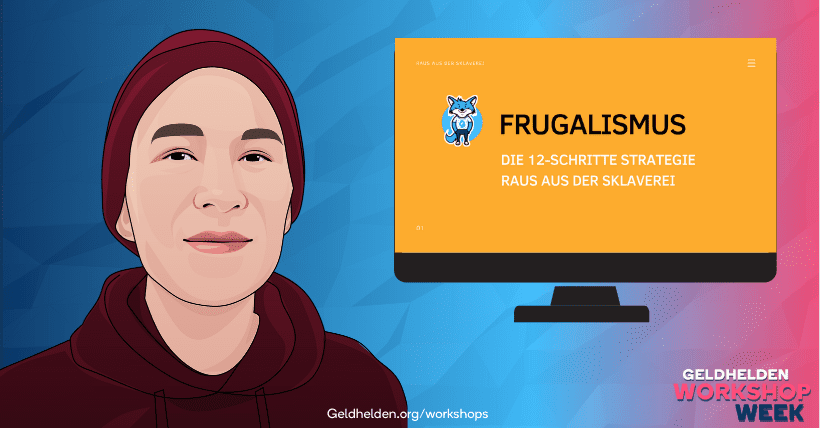Eine Hijab-tragende Frau besucht einen Live-Workshop zum Thema Online-Sparsamkeit, moderiert von Maximilian Alexander Koch.