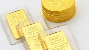 Gold in Barren-Form und als Münze