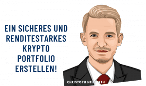 Ein Bild eines Mannes in Anzug und Krawatte, der ein Krypto-Portfolio erstellt.